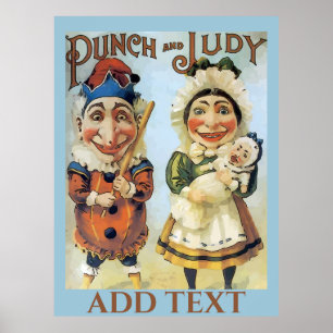 Vintage Punch and Judy Poster, add text Poster