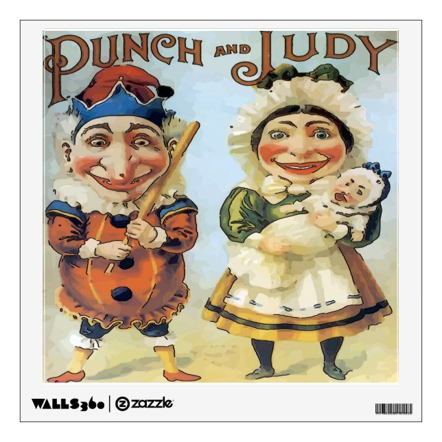Vintage Punch and Judy Wall Sticker (Front)