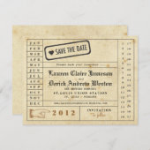 Vintage Punch Card Save the Date (Front/Back)