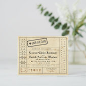 Vintage Punch Card Save the Date (Standing Front)