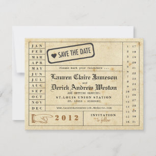 Vintage Punch Card Save the Date