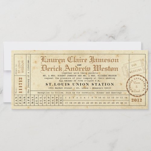 Vintage Punch Card Tea Length Invitation