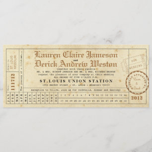 Vintage Punch Card Tea Length Invitation