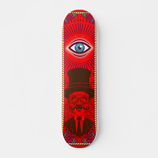Vintage Punk Seeing Eyes Skateboard Deck (Front)