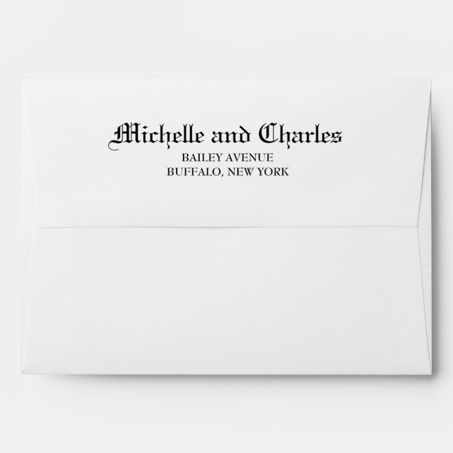 Vintage Punk Wedding Envelope (Back (Top Flap))