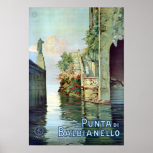 Vintage Punta di Balbianello Lago di Como Italy Poster