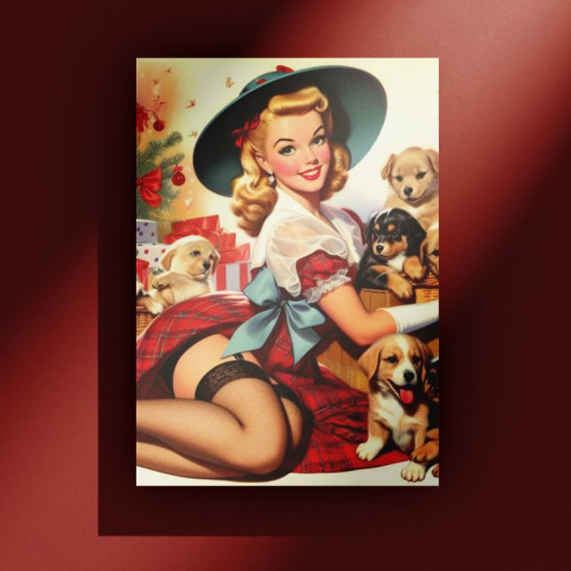 Vintage Puppies Pin-up Postcard (Creator Uploaded)
