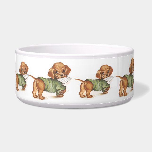 Vintage Puppy Art Dachshund Puppy Bowl (Front)