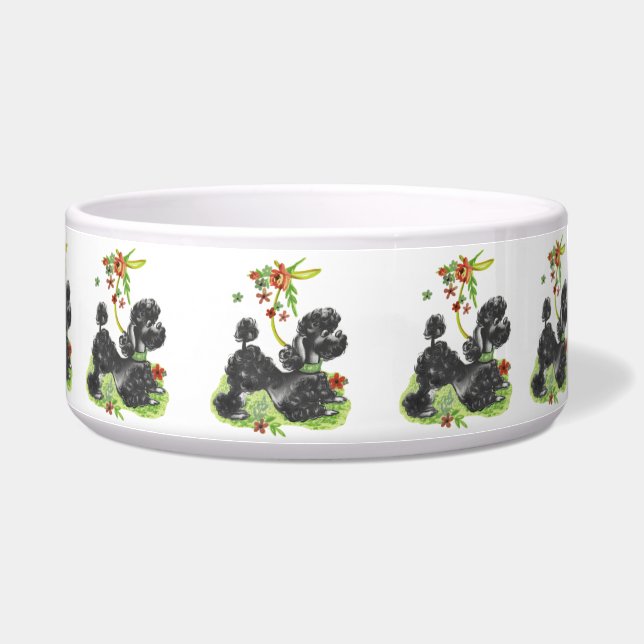 Vintage Puppy Art Perky Poodle Bowl (Right)