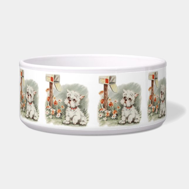 Vintage Puppy Art Sad Puppy Bowl (Front)