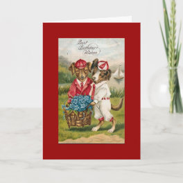 Vintage Puppy Birthday Card