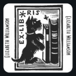 Vintage Puppy Dog Ex Libris Bookplate Monogram<br><div class="desc">Do you like to lend your books to family,  friends and fellow book club members? Monogram your own bookplate labels to attach to the books that you lend from your library. Vintage Ex Libris bookplate featuring an adorable dog and books.</div>