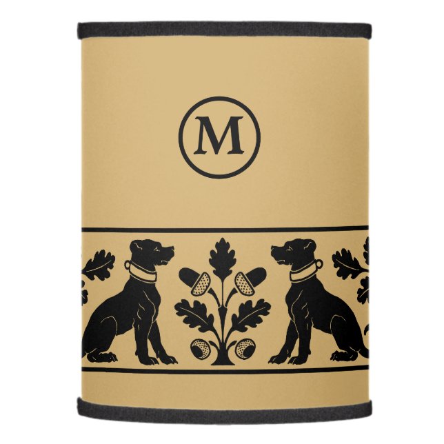 Vintage Puppy Dogs & Oak Trees Pattern Lamp Shade (Left)