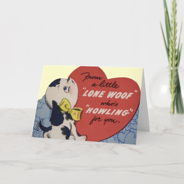 Vintage Puppy Valentine Card (Front)