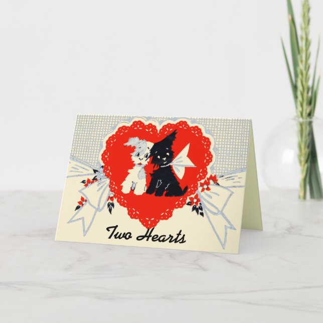 Vintage Puppy Valentine Card! Holiday Card (Front)