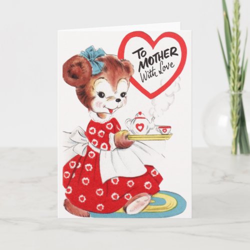 Vintage Puppy Valentine for Mother Card
