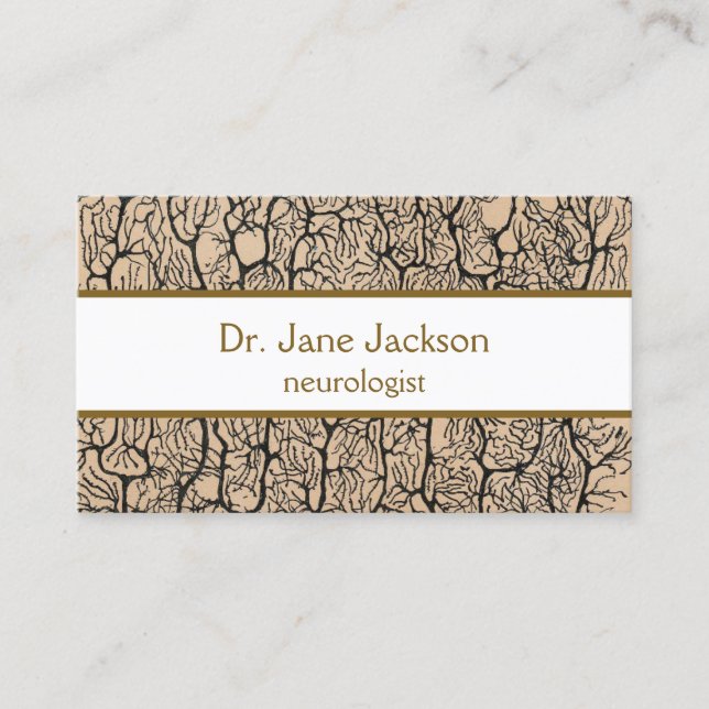 Vintage Purkinje Neuron Drawing Neurologist Doctor Business Card (Front)