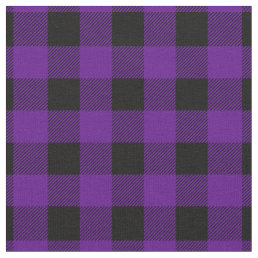 Vintage Purple and Black Buffalo Plaid Fabric