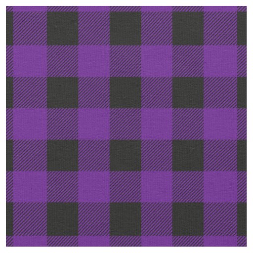 Vintage Purple and Black Buffalo Plaid Fabric