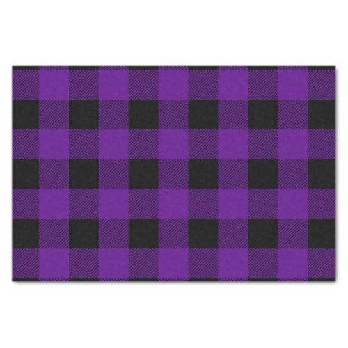 Vintage Purple and Black Buffalo Plaid Tissue Paper