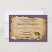 Vintage Purple and Gold Reply Card (Back)
