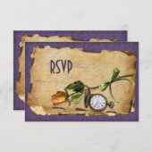 Vintage Purple and Gold Reply Card (Front/Back)