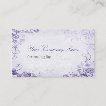 Vintage Purple Antique Floral Business Card by Lasting__Impressions at Zazzle