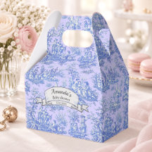 Vintage Purple Blue Toile Floral Monogram