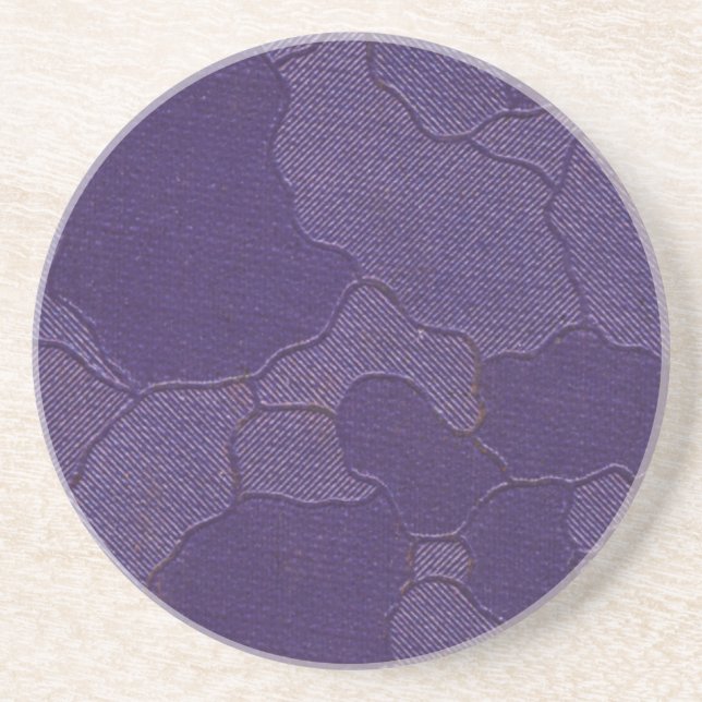 Vintage Purple Book Cover Drink Coaster (Front)