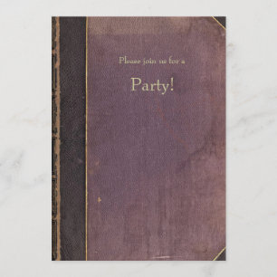 Vintage Purple Book Invitation