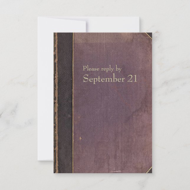 Vintage Purple Book rsvp (Front)