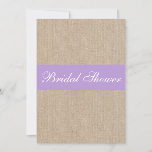 Vintage Purple Burlap Bridal Shower Invitation