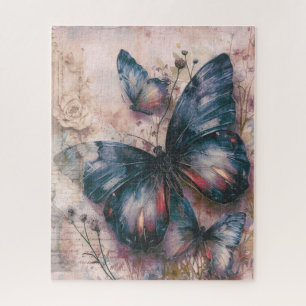Vintage Purple Butterflies Jigsaw Puzzle