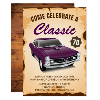 Classic Car Birthday Invitations 2