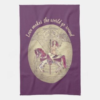 Vintage Purple Carousel Merry Go Round