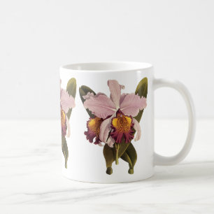 Vintage Purple Cattleya Orchid, Tropical Flowers Coffee Mug