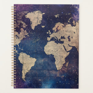 Vintage Purple Celestial World Map (11) Planner