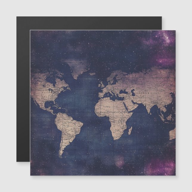 Vintage Purple Celestial World Map (5) (Front/Back)