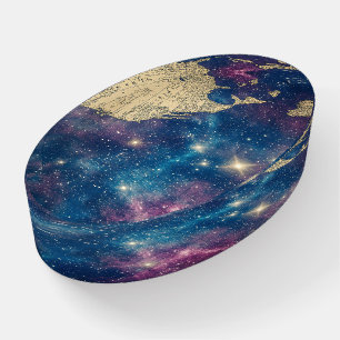 Vintage Purple Celestial World Map (6) Paperweight
