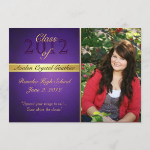 Vintage Purple Class Of Graduation Invitations