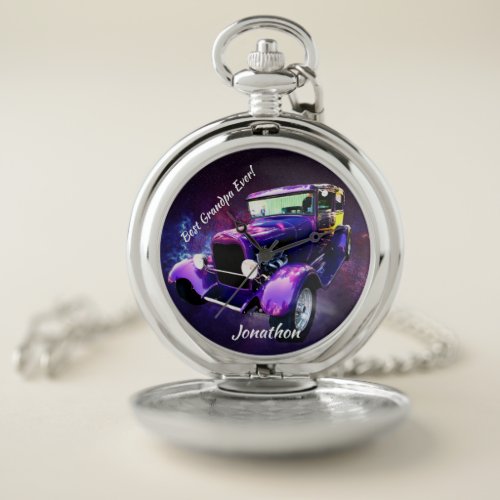 Vintage Purple Coupe Pocket Watch