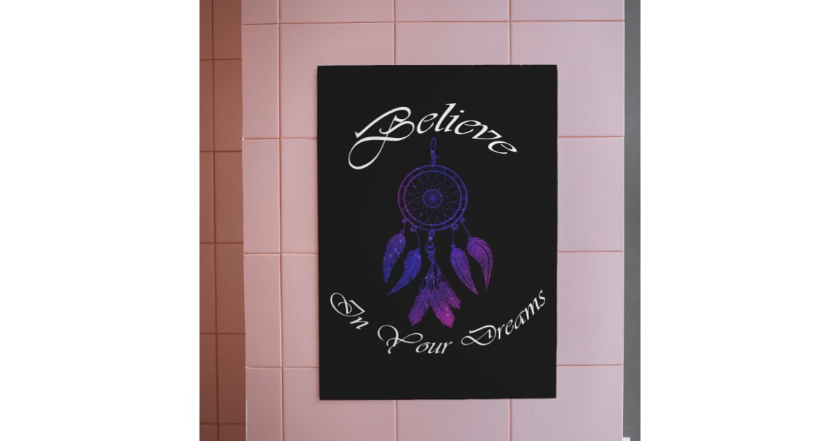 vintage purple Dream Catcher inspirational quote Poster | Zazzle