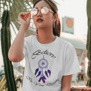 Vintage purple DreamCatcher Believe in your dream T-Shirt
