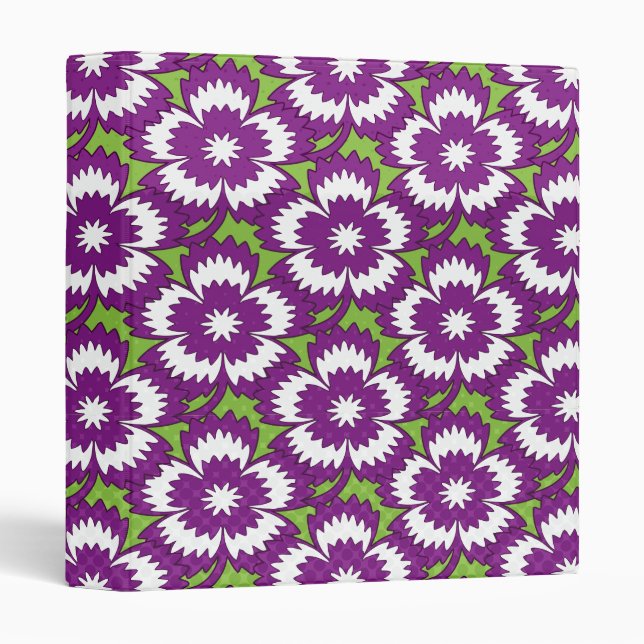 Vintage purple floral Dianthus Barbatus pattern Binder (Front/Spine)