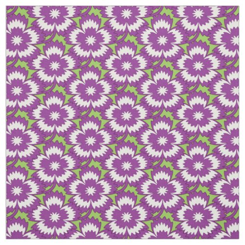 Vintage purple floral Dianthus Barbatus pattern Fabric