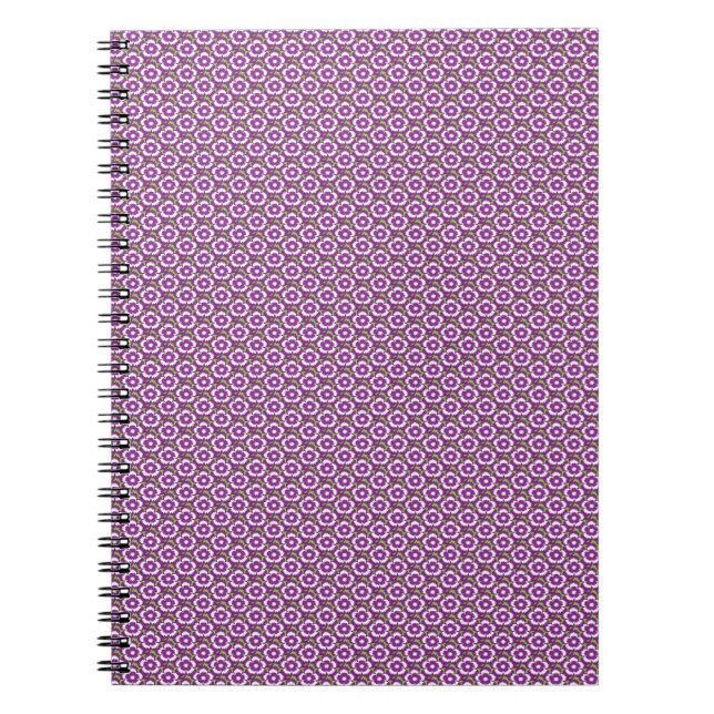 Vintage purple floral Dianthus Barbatus pattern Notebook (Front)