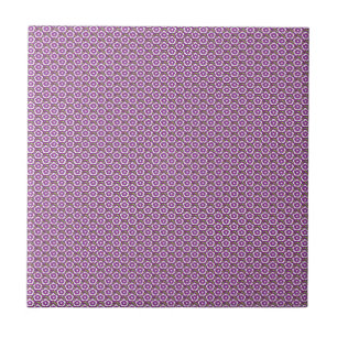 Vintage purple floral Dianthus Barbatus pattern Tile