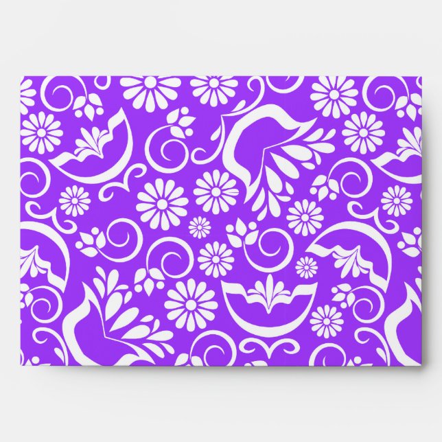 Vintage purple floral Envelope (Front)