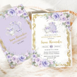Vintage Purple Floral High Tea Party Birthday  Invitation<br><div class="desc">Personalize this soft purple lavender floral tea party birthday party invitation easily and quickly. Simply click the customize it further button to edit the texts, change fonts and fonts colors. Featuring pastel lavender purple flowers, delicate greenery adorned teapot and tea cup and a vintage antique frame. Perfect for ANY AGE!...</div>