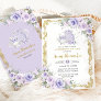 Vintage Purple Floral High Tea Party Birthday  Invitation